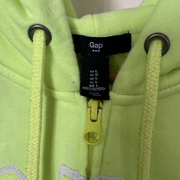 GAP | Zip Hoodie for 12 yr olds Fluorescent | Sz Large - Picture 4 of 4